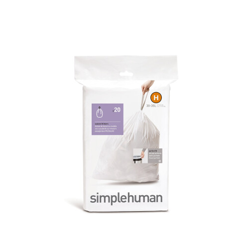 simplehuman - code H, custom fit bin liners, 20