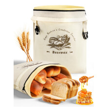 Weenkler Beeswax Bread Bag 2 Pack Reusable Linen Storage Bags with