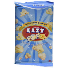 EAZY POP MICROWAVE POPCORN - SALTED FLAVOUR 85G - 16 PACK - FULL CASE