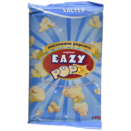 EAZY POP MICROWAVE POPCORN - SALTED FLAVOUR 85G - 16 PACK - FULL CASE - VEGETARIAN