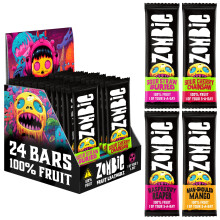 Zombie 100% Fruit Bars, Sweet & Sour, Halloween Snacks, 24 x 25g Bars