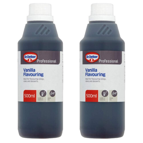 2 x 500ml Vanilla Essence Baking Flavour Concentrate Cakes