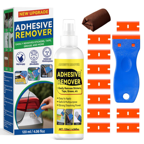 Sticky Stuff Remover, Adhesive Remover With Scraper & 10 Blades, for