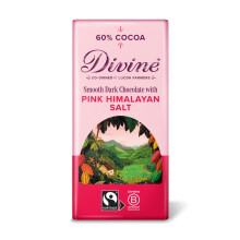 Divine 60% Cocoa Dark Chocolate with Pink Himalayan Salt 90g Bar –