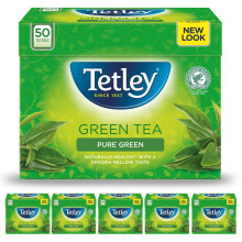Tetley Pure Green Tea Bags - Naturally Smooth & Refreshing - Plant-Based Teabags