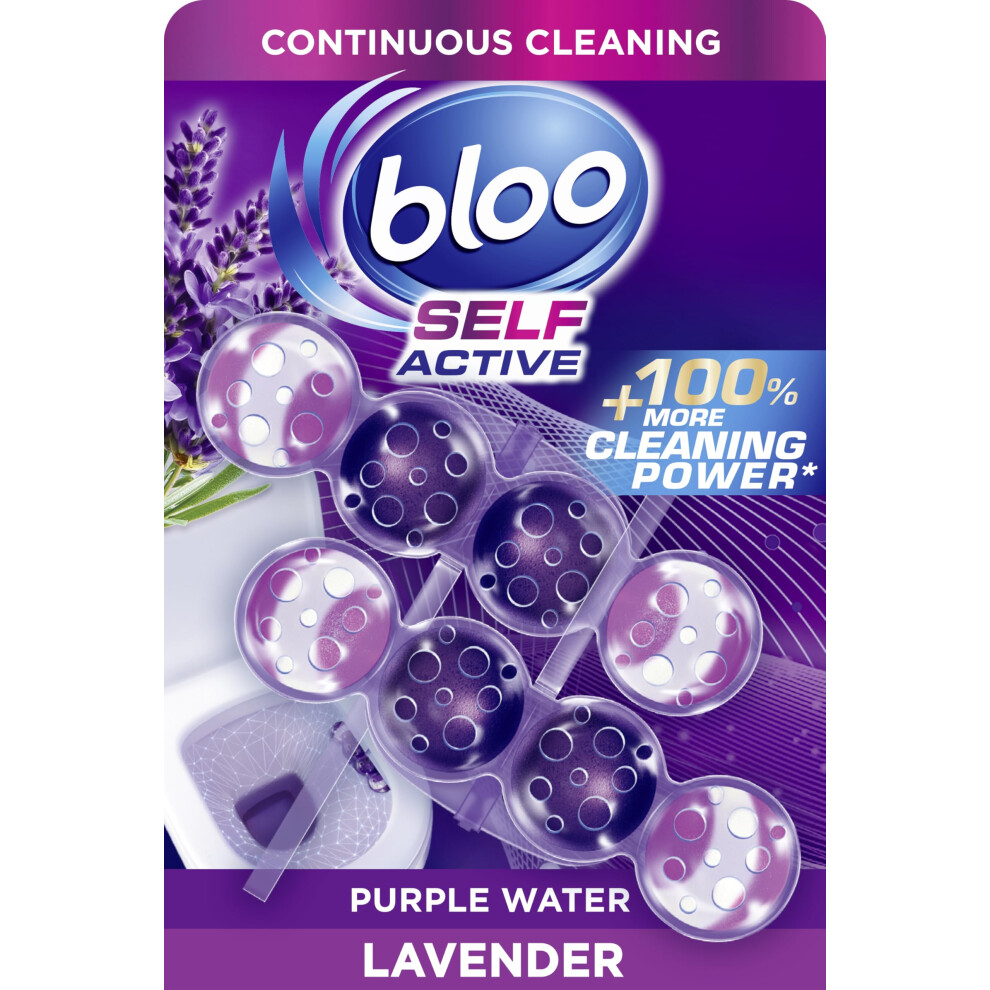 Bloo Self Active Duo Lavender Toilet Rim Block. Hanging Toilet Rim