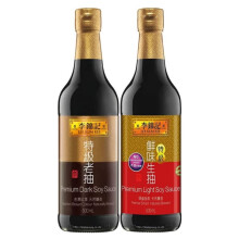Lee Kum Kee Premium Light Soy Sauce 500mL x1 & Dark Soy Sauce 500mL