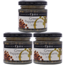 Opies Green Peppercorns in Brine 115g (Pack of 3) - Gourmet Flavour Enhancer for Culinary Creations! Premium Quality Brined Green