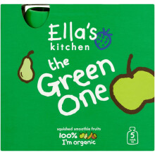 Ella's Kitchen The Green One Smoothie Fruits 6+ Months, Pack of 5,