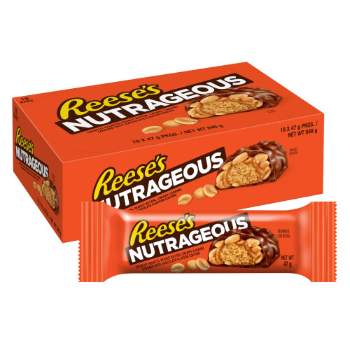 Reese's Chocolate flavour Nutrageous Bar, w/ Peanuts, Peanut butter &