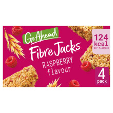 Go Ahead FibreJacks Raspberry Flapjacks, 118.9 g (1 Pack of 4