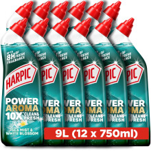 Harpic, Power Aroma 10X Toilet Cleaning Gel, Sea Mist & White Blossom