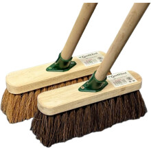 Twin Pack Wooden Sweeping Brooms Bassine Stiff Outdoor and Soft Coco