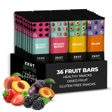 Fruit Snacks by Zest Delites, Dried Fruit Leather Bars, Healthy