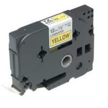 Brother Gloss Laminated Labelling Tape - 12mm Black/Yellow
