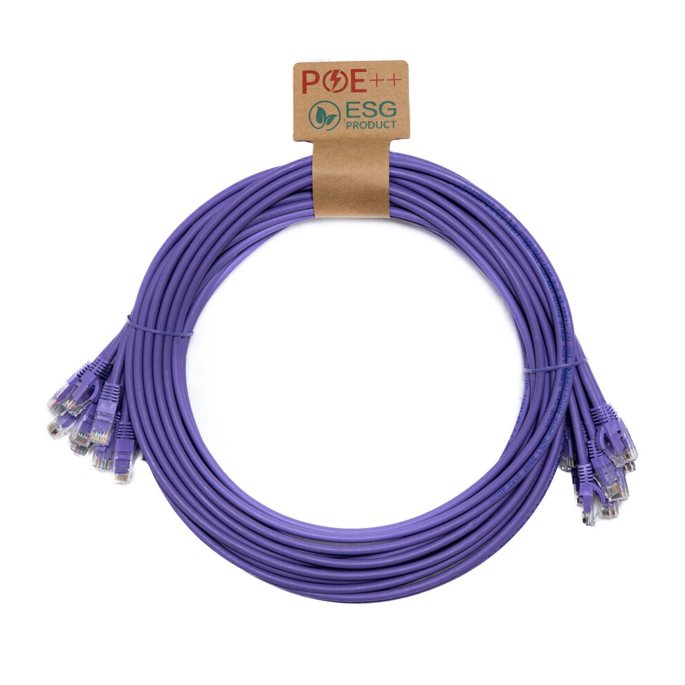 Cablenet 0.5M Cat6 Rj45 Violet U/Utp Lsoh 24Awg Snagless Booted Patch Lead (Pk 10) 5056750343749