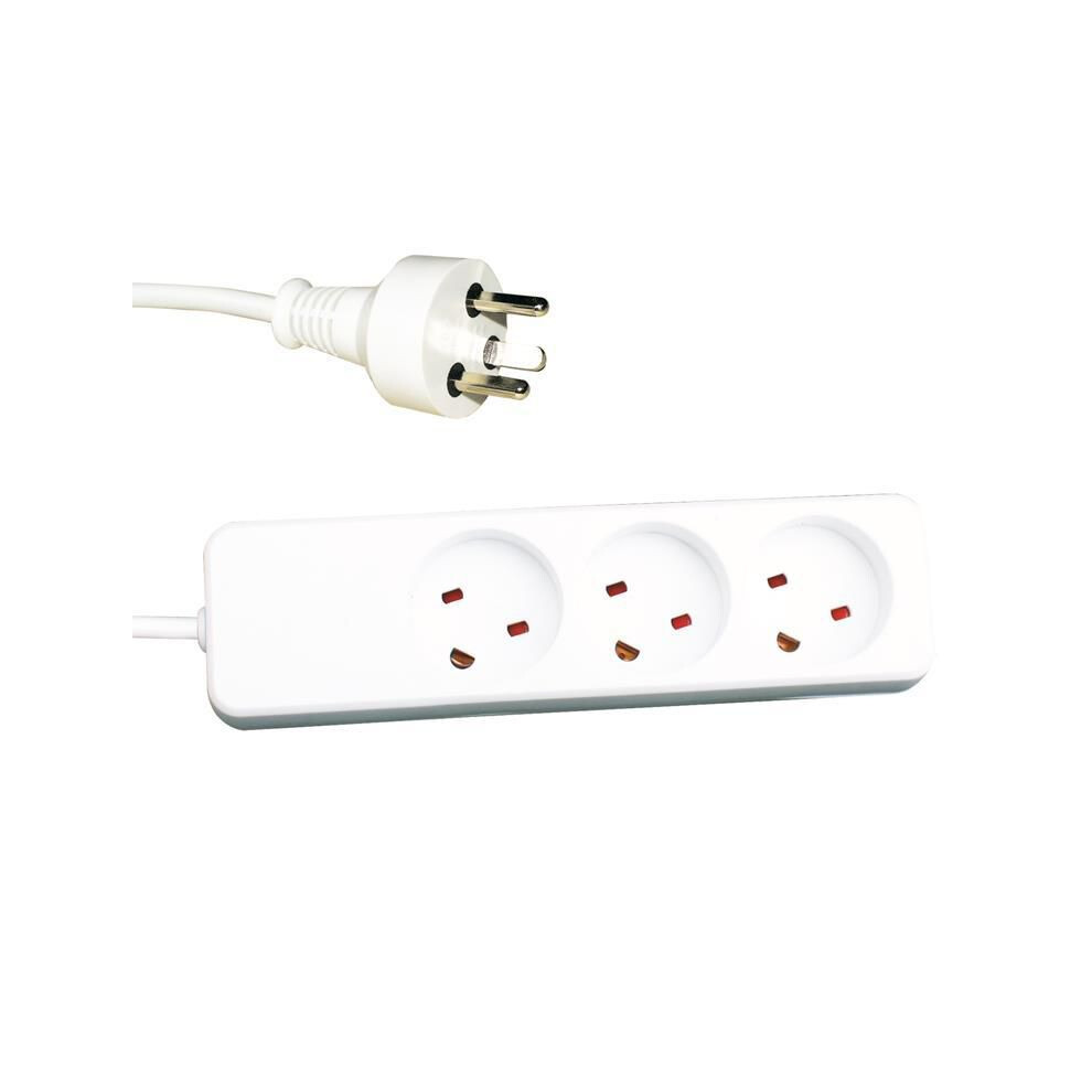 Garbot Plast Power Strip 3-Way Edb Outlet 7M White 5715063086278
