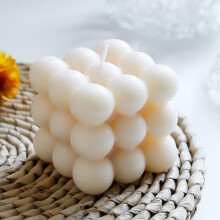 4xCube Candle Soy Wax Small INS Bedroom Office Nursery Decor Dessert Candle white