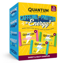 Quantum Energy Squares - Donkere Chocolade, Zout Peanutbutter Crunch, Caramel Amandel Zeezout - Variété 12-Pack