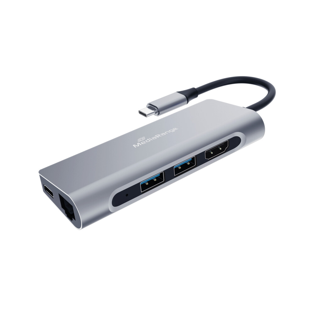 Mediarange Usb Type-C Hub 7-In-1 Multiport Adapter For Usb-C Devices Silver Mrcs510 4260664870838