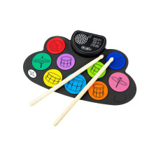 PDT Music Alley Kids Roll Up Drum Kit with Inbuilt Speaker, Headphones Jack & Midi