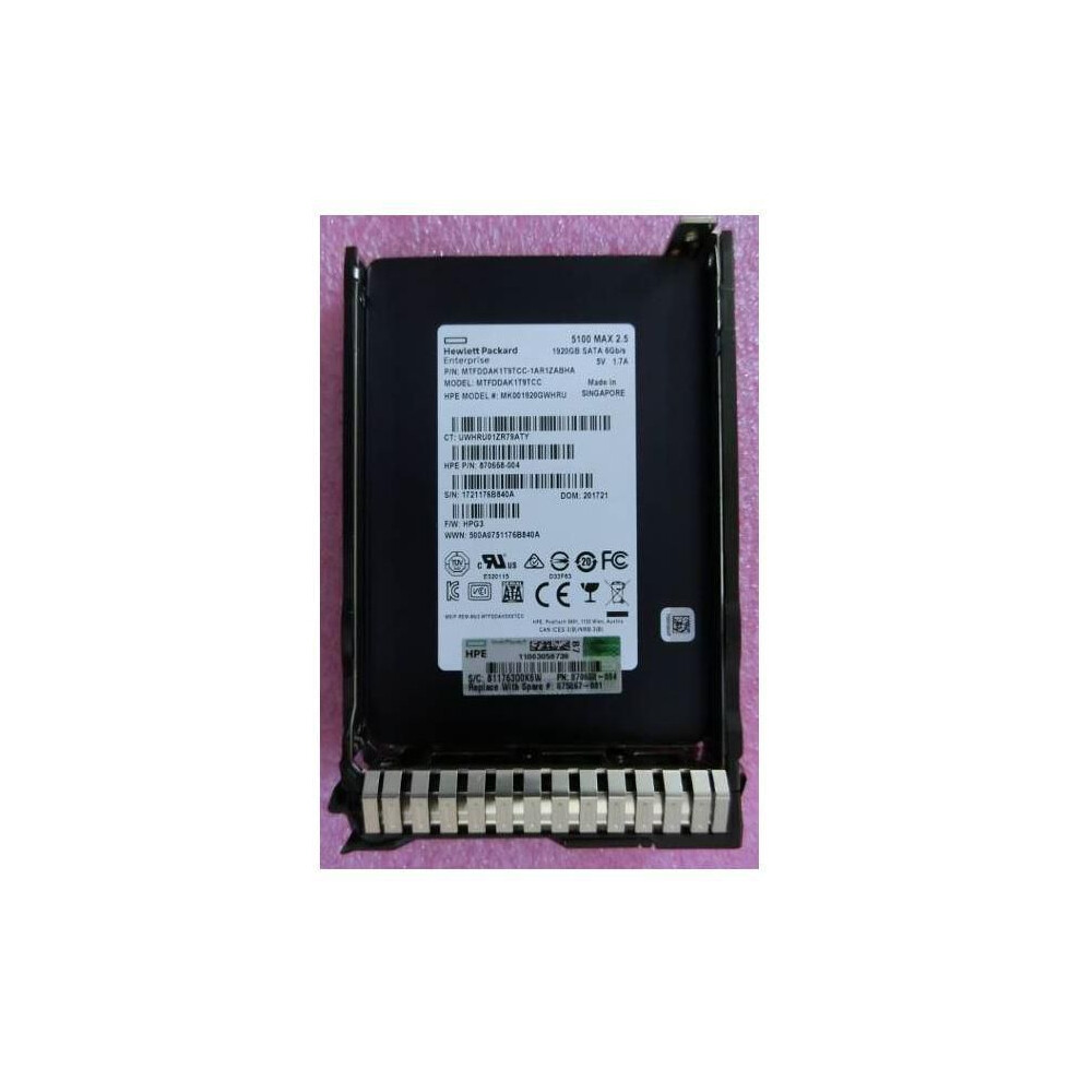 Hewlett Packard Enterprise Ssd 1.92Tb 6G Sata Mu Sff 5706998861108