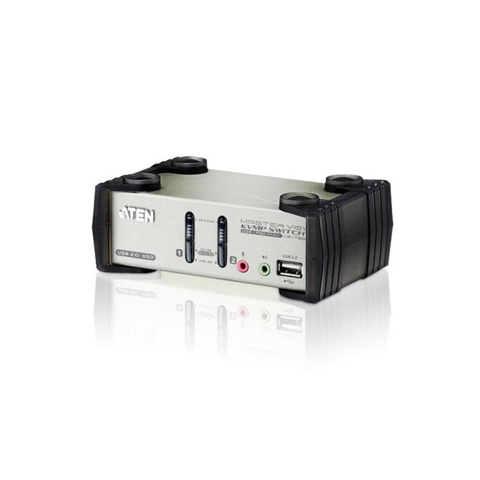 Aten 2-Port Usb - Ps/2 Vga Kvm Switch With Audio & Usb 2.0 Hub (Kvm Cables Included) 5715327001078