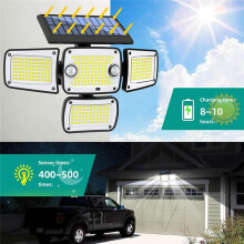 Luzes de Inundação Solares 342 LED 350LM Sensor de Movimento Externo IP65 Luz À Prova D'Água para Ruas, Pátios e Caminhos