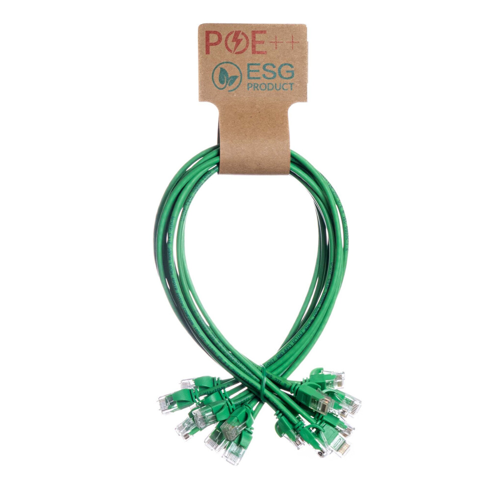 Cablenet 1M Cat6 Rj45 U/Utp Lsoh 30Awg Slim Snagless Booted Patch Lead (Pk 10) Green 5056750302401