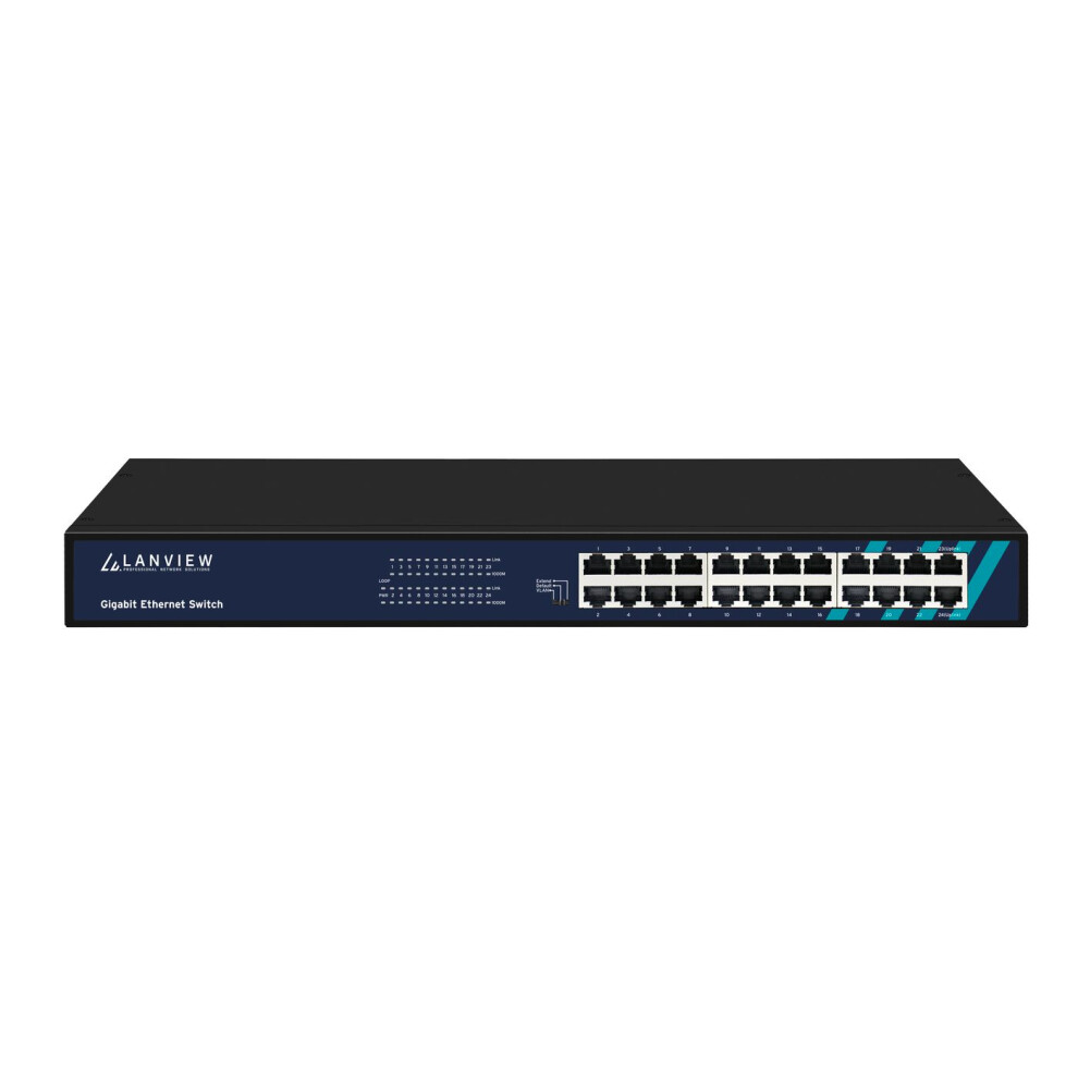 Lanview Unmanaged 24-Port 10/100/1000Mbps Ethernet Ports Full Gigabit Intelligent Ethernet Switch 5715063808290