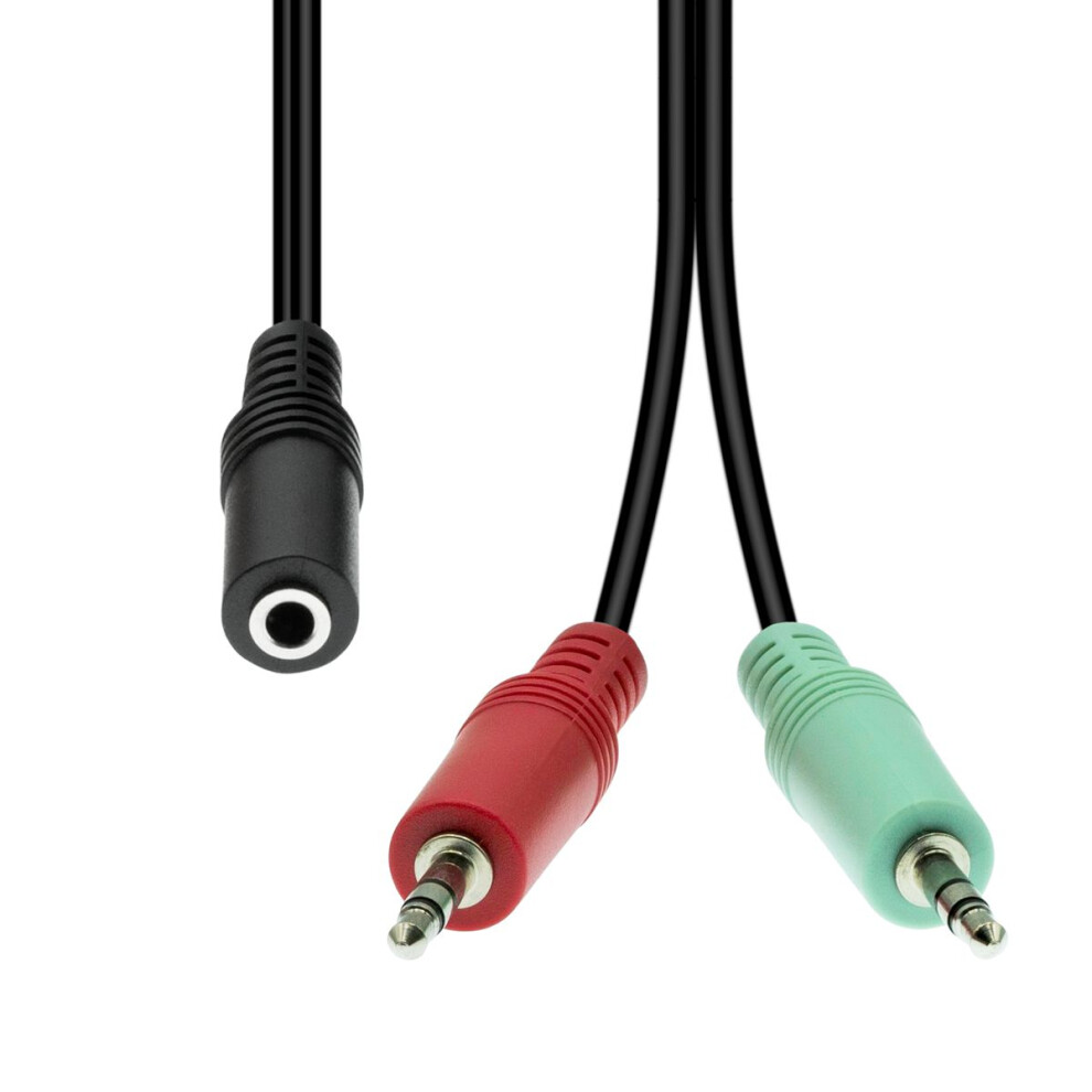 Proxtend Mini-Jack 4-Pin To 2X 3-Pin Cable F-M 40Cm Black 5714590026856