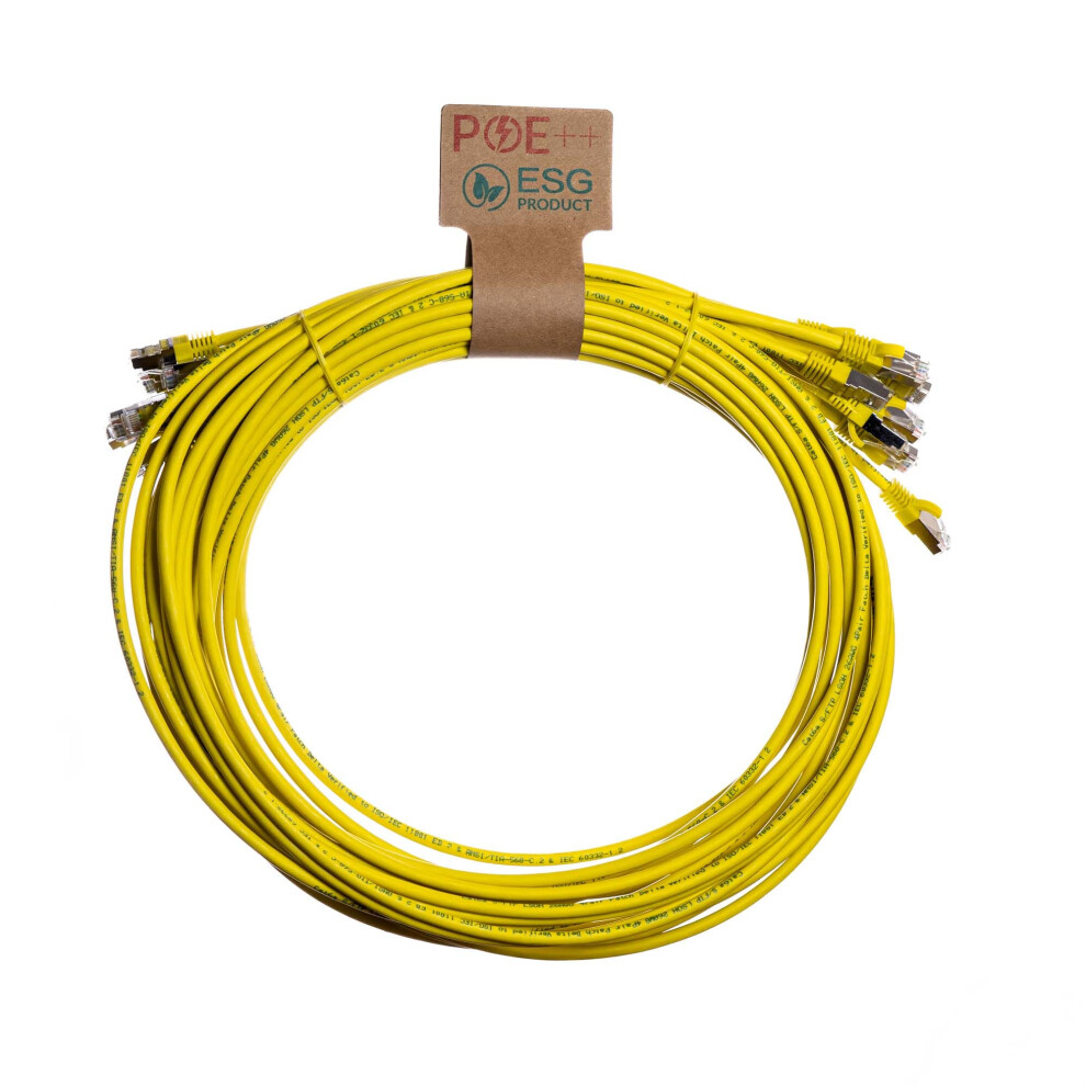 Cablenet 0.5M Cat6a Rj45 S/Ftp Lsoh 26Awg Snagless Boot Patch Lead (Pk 10) Yellow 5056750343039