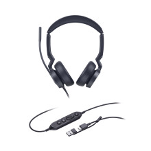 Mustat langalliset kuulokkeet - Yealink - USB-C/A - Pään ympärille - Toimisto / puhelinpalvelukeskus - 20 - 20000 Hz