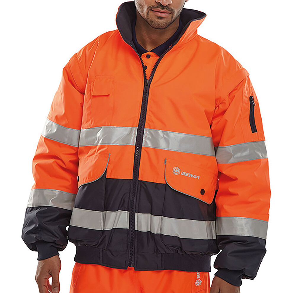 Beeswift Europa High Visibility Bomber Jacket Orange/Navy Blue 4XL Ebjorn4xl 5030566140112
