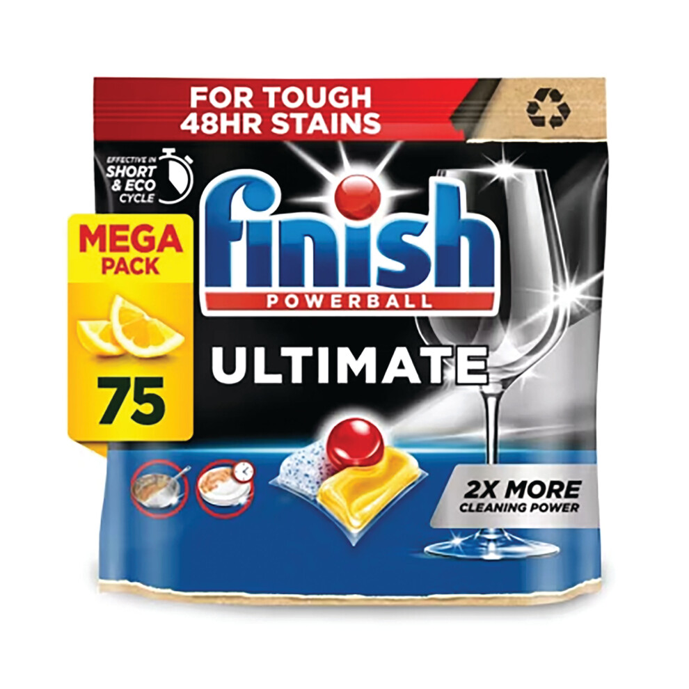 Finish Ultimate Aio Dishwasher Tablets Lemon Sparkle (Pack Of 75) 3310875