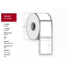 Capture Label 100 x 100 mm - Core 25 Ã 96 mm. White. DT. Permanent. 500 labels per roll. 20 rolls per box.