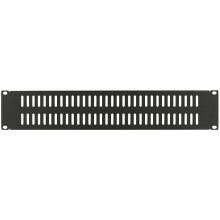 Lanview, 2U 19"-os szellőzőnyílással ellátott rackbe szerelhető panel, fekete, RAB205BL