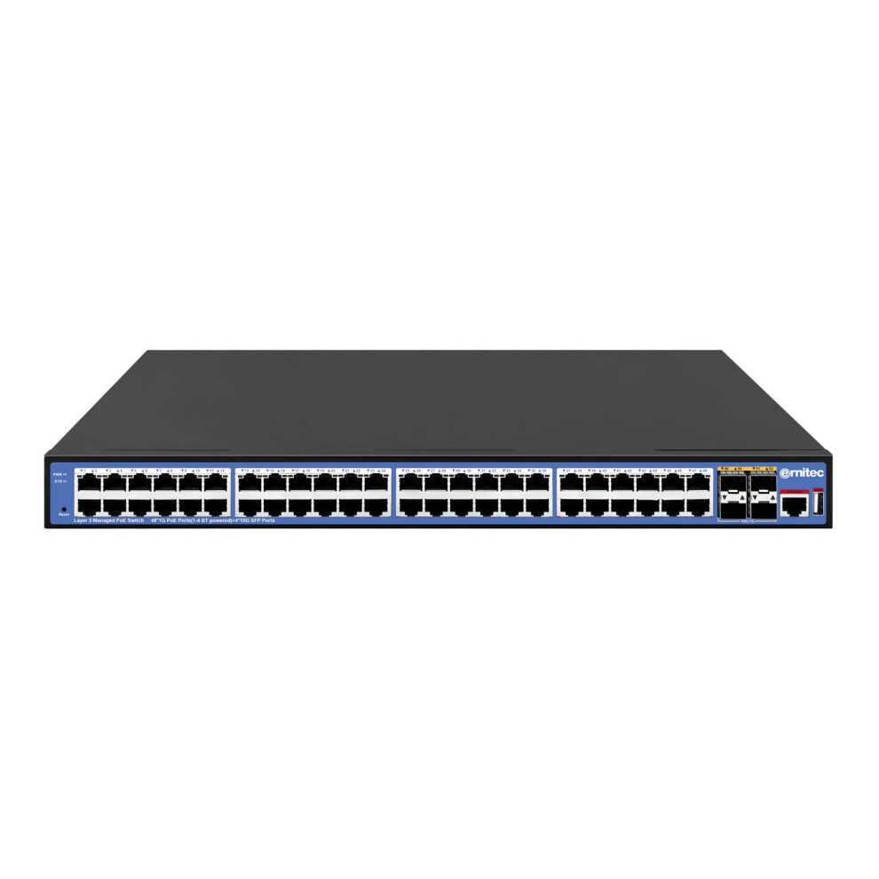 Ernitec 48-Port Gigabit And 4-Port 10G Sfp+ Managed L3 Poe Switch 1-Console Port Poe 800W 5715063507780