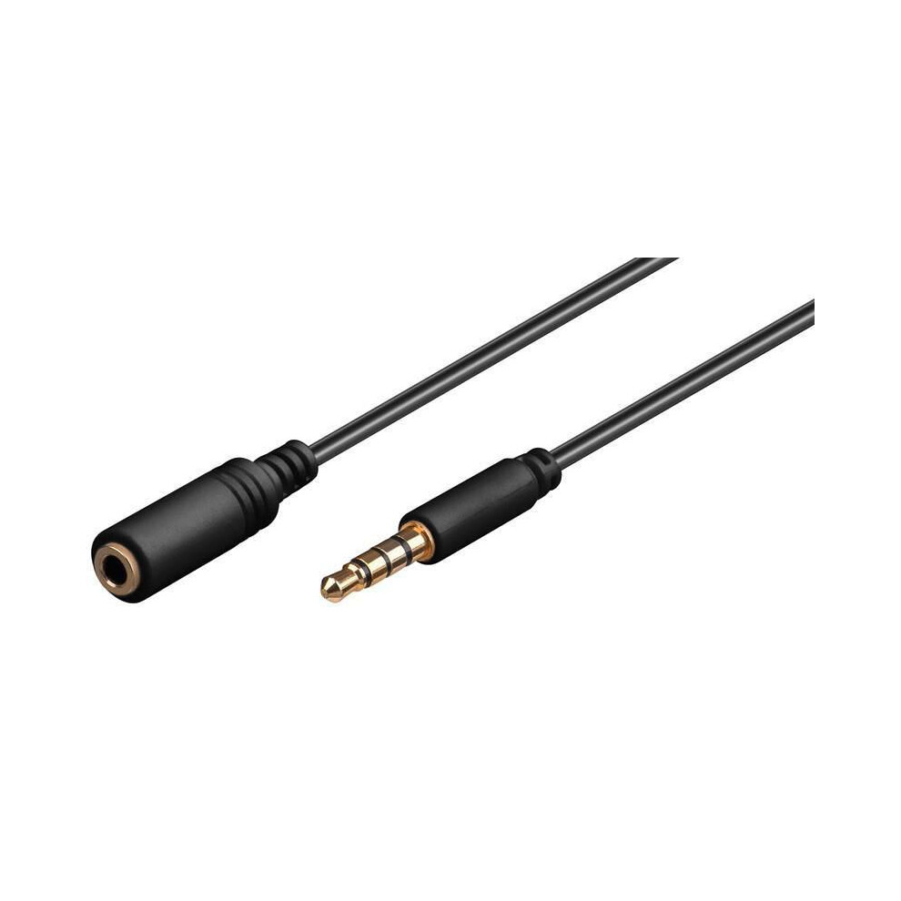 Microconnect Minijack Slim Extension Cable 2M Black 5711045784873