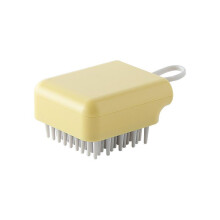 (yellow) Massage Comb Set for Pets - 2-Piece Shampoo Brush and Bath Brush for Dogs and Cats, Soft Bristles, Easy Grip Design