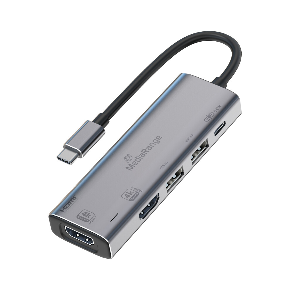 Mediarange Usb Type-C 5-In-1 Multiport Adapter Mrcs511 Silver 4260664876069