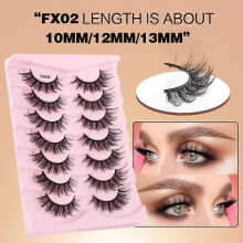False Eyelashes 7 Pairs Dramatic Faux Mink Lashes Fluffy Thick Long Curl Eye lashes, Reusable Big Fake Lashes Sets Pack