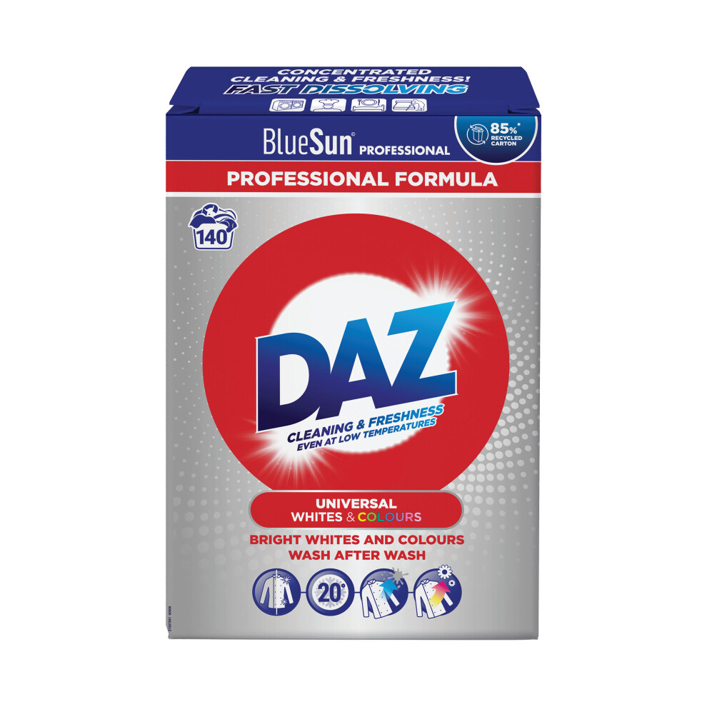 Daz Universal Whites And Colours Laundry Detergent Powder 140 Washes 8.4Kg C011264