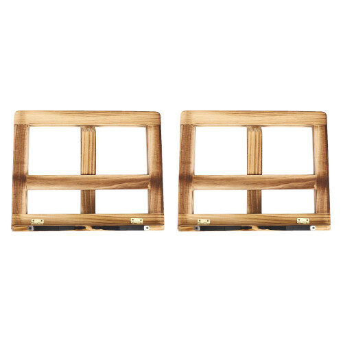 2X Foldable Recipe Book Stand,Wooden Frame Reading Bookshelf,Tablet Pc Support Stand