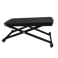 Gitarrpedal Metallpedal Svart Justerbar Höjd Non-Slip Pad Vikbart Stöd Fotpall Gitarrtillbehör