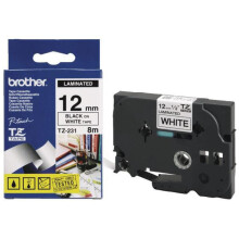 Brother Genuine Brother TZe-231 Labelling Tape Cassette â“ Black on White 12mm wide