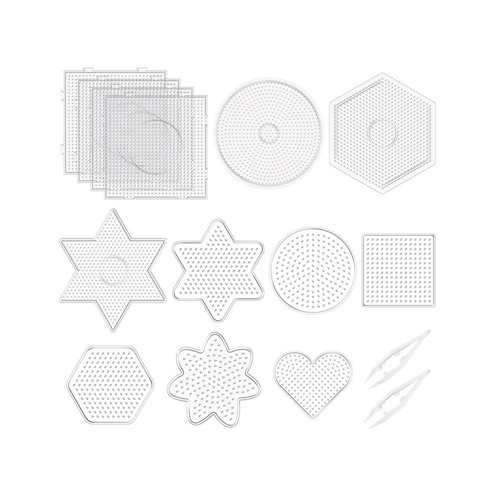 15 Pcs 5 Mm Fuse Beads Pegboards Plastic Fuse Bead Boards Large Clear Pegboards Kits Template Beading Supplies 4713705256554