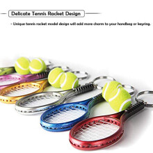 18Pcs Tennis Racket Keychain Pendant Bag Accessories for Bag Sport Advertisement Fans Souvenirs Key Ring