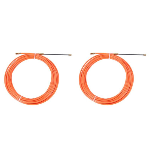 2pcs 4Mm 10 Meter Orange Guide Device Nylon Electric Cable Push Pullers Duct Snake Rodder Fish Tape Wire