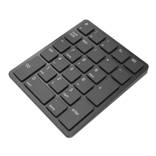 Wireless Numeric Keyboard 2.4GHz Wireless Rechargeable Numeric Keyboard for Laptops Black